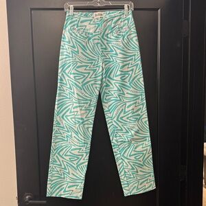 Stylish Turquoise Straight Leg Jeans